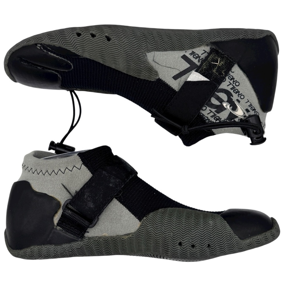 O'Neill Men’s Black and Gray 2mm Neoprene Surf Shoes - Size 8